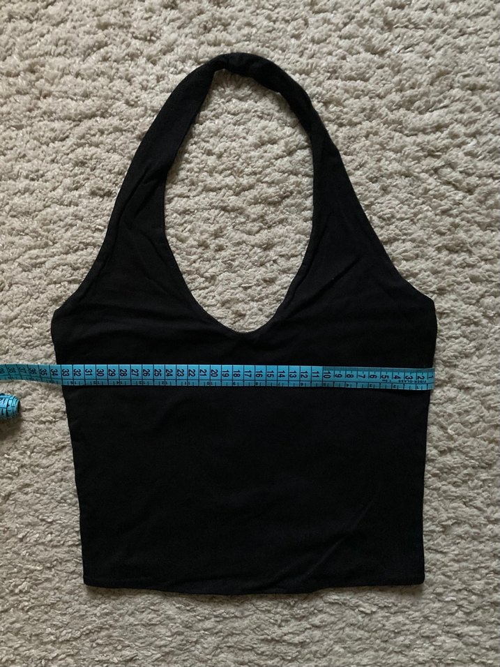 Siyah Halter Yaka Crop - Görsel 4