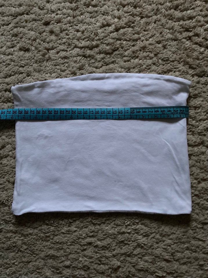 Beyaz Straplez Crop - Görsel 4