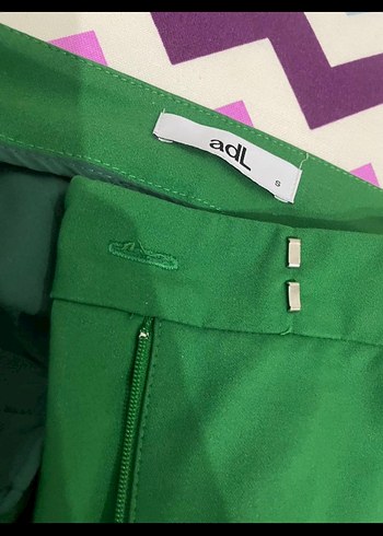 Kadın Yeşil Piliseli Kumaş Pantolon - Görsel 4