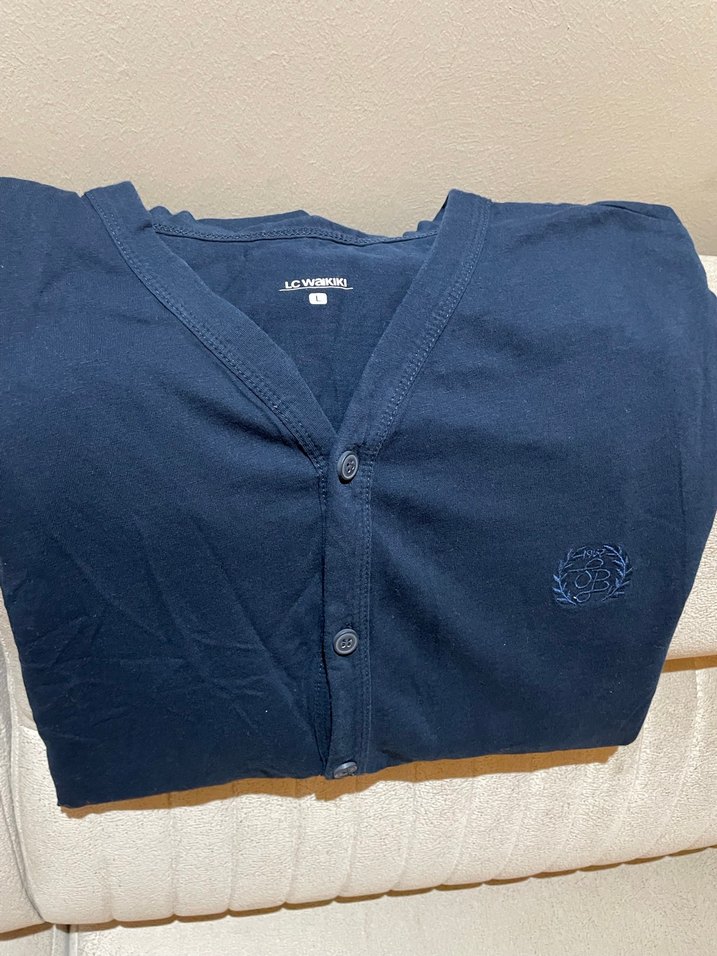 Düğmeli Lacivert Erkek Pijama Üstü - Görsel 2