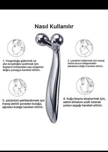 3D paslanmaz çelik yüz masaj aleti - Görsel 2