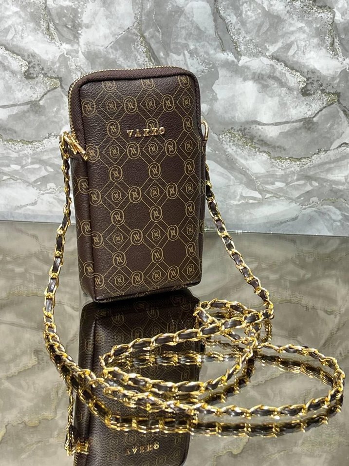 Altın Zincir Detaylı Deri Kadın Çapraz Çanta - Görsel 2