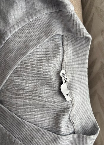 Gri V Yaka Kadın Sweatshirt addax - Görsel 2