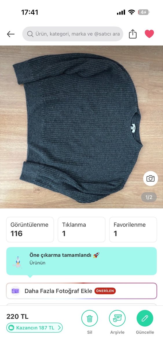 US Polo Assn Siyah tişört be mavi kazak - Görsel 2