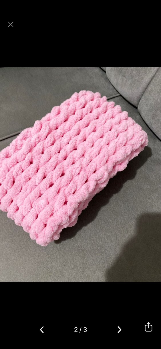 Pembe Örgü Kadın atkı - Görsel 2