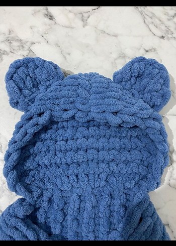 Kadın Örgü Kahverengi Atkı Kapüşonlu - Görsel 20