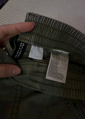 Kadın Haki Kamuflaj Bol Kesim Kemerli Pantolon - Görsel 4