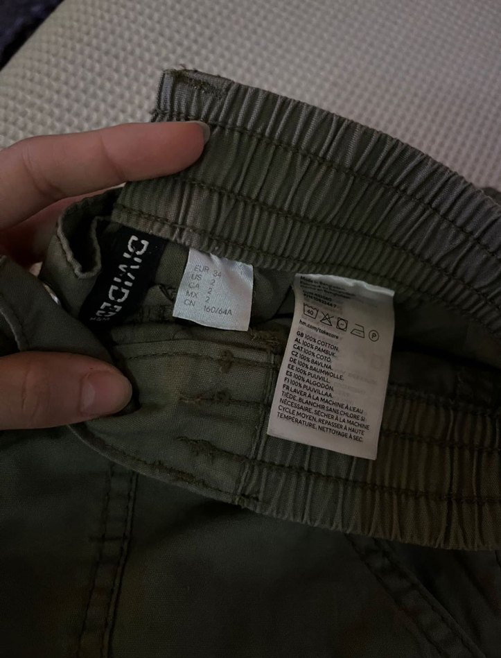 Kadın Haki Kamuflaj Bol Kesim Kemerli Pantolon - Görsel 4