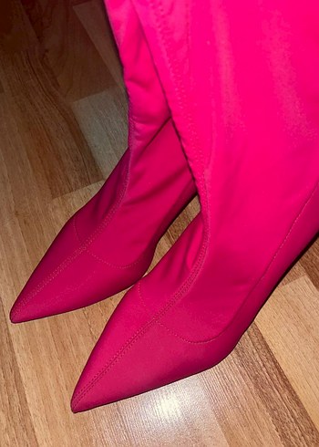 Pembe Stiletto Topuklu Kadın Bot - Görsel 3