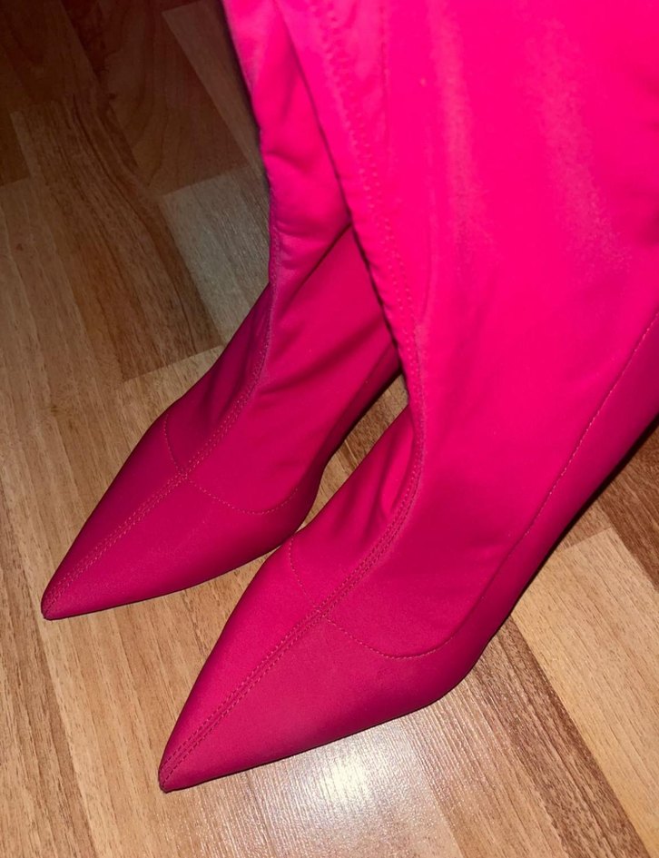 Pembe Stiletto Topuklu Kadın Bot - Görsel 3