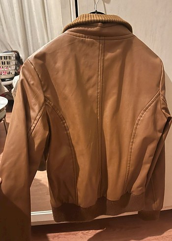 Kahverengi Kadın Deri Ceket - Görsel 6