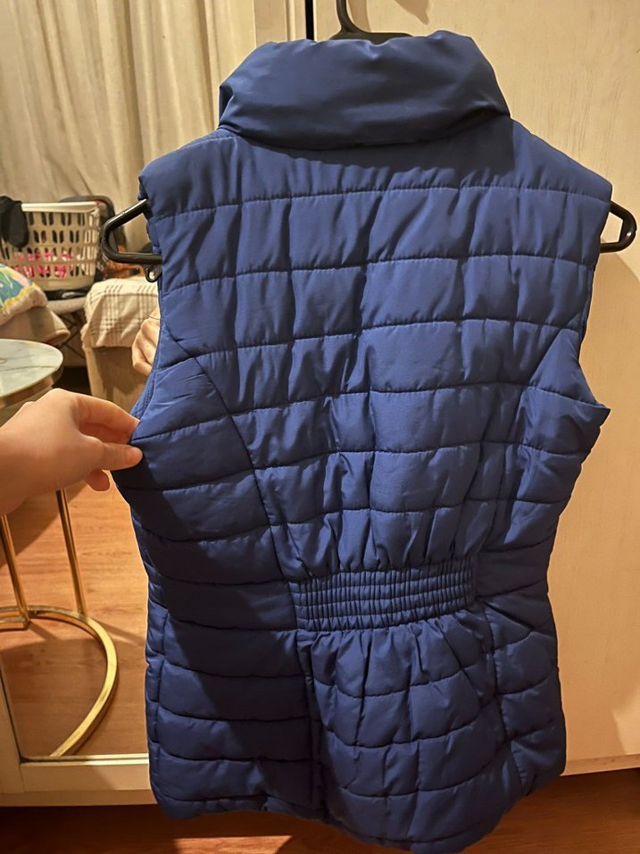 Şık Mavi Kadın Fermuarlı Yelek - Görsel 3