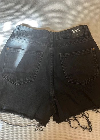 Düğmeli Siyah şortlu Mini Kot Etek - Görsel 3