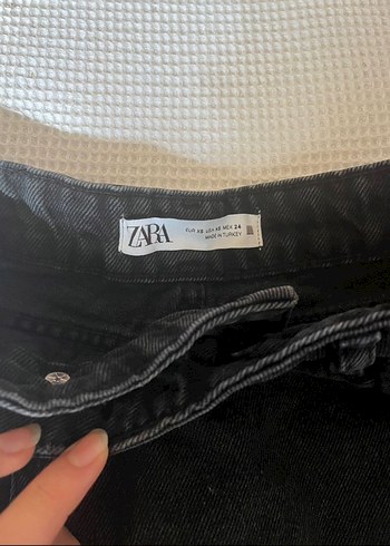 Düğmeli Siyah şortlu Mini Kot Etek - Görsel 2