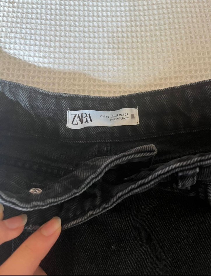 Düğmeli Siyah şortlu Mini Kot Etek - Görsel 2