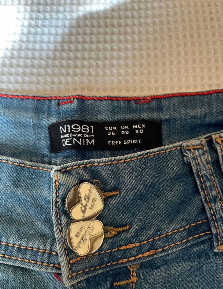 Düğmeli Koyu Mavi Mini Denim Şort - Görsel 2