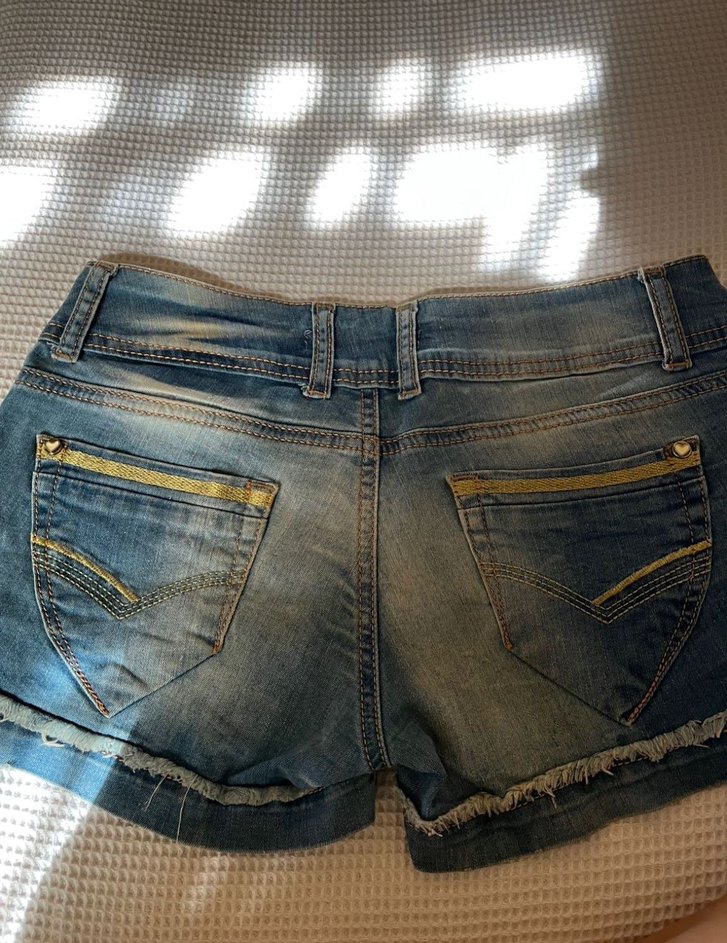 Düğmeli Koyu Mavi Mini Denim Şort - Görsel 4