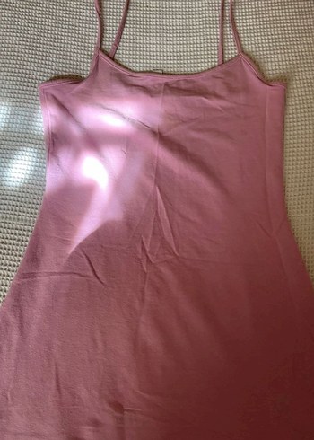 Pembe Askılı Mini Kadın Elbise - Görsel 2