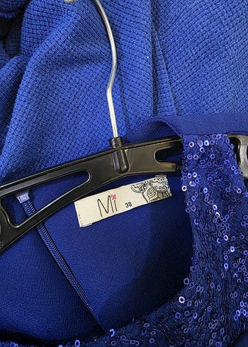 saks mavi Abiye Elbise - Görsel 3