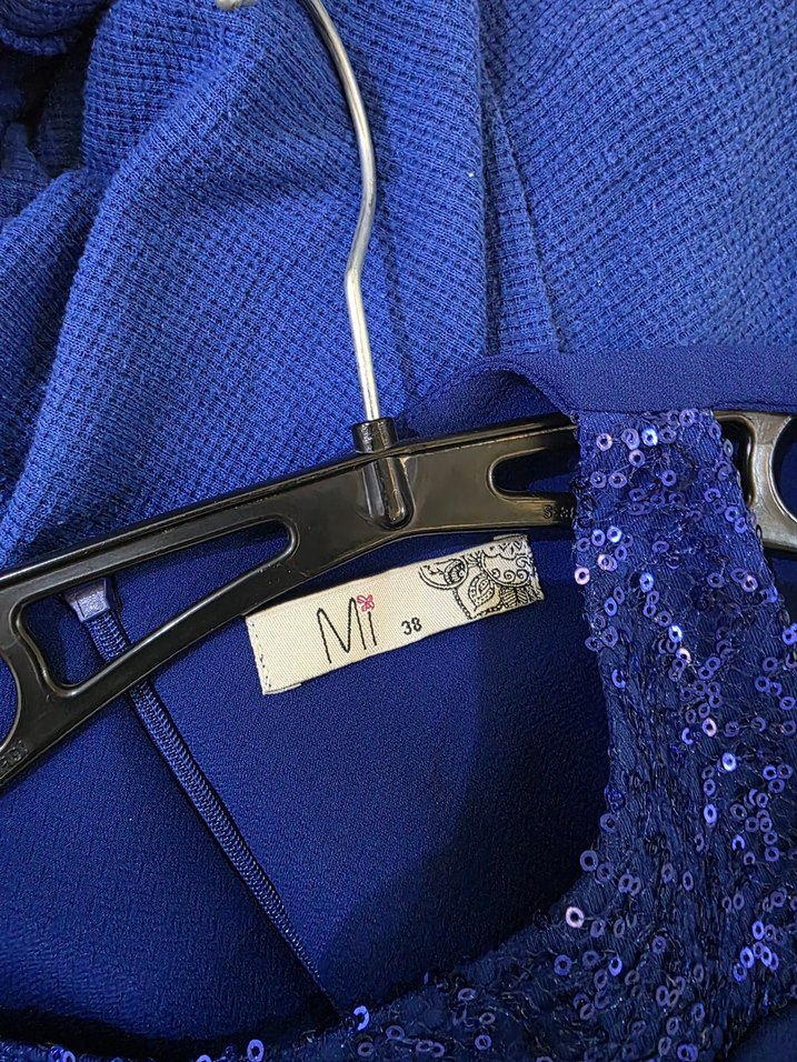 saks mavi Abiye Elbise - Görsel 3