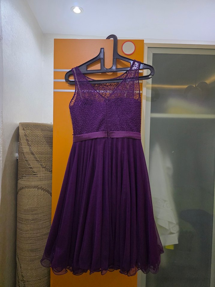 Mor Detaylı Abiye Elbise - Görsel 2