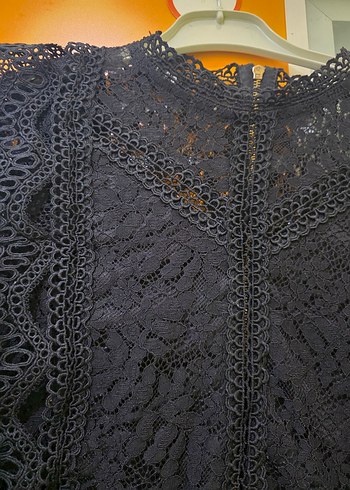 Dantelli Siyah Mini Bluz - Görsel 2