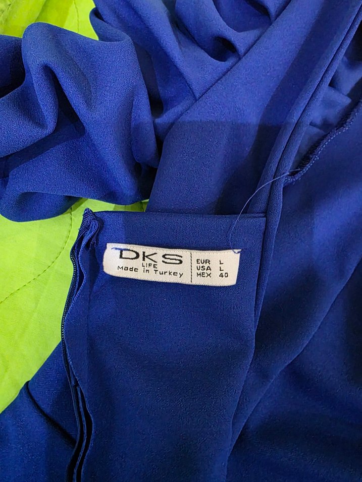 Saks Mavi midi Kadın Elbise - Görsel 3