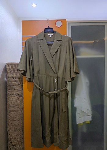 haki midi elbise - Görsel 2