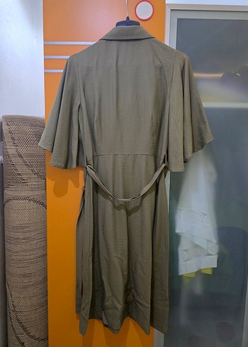 haki midi elbise - Görsel 5