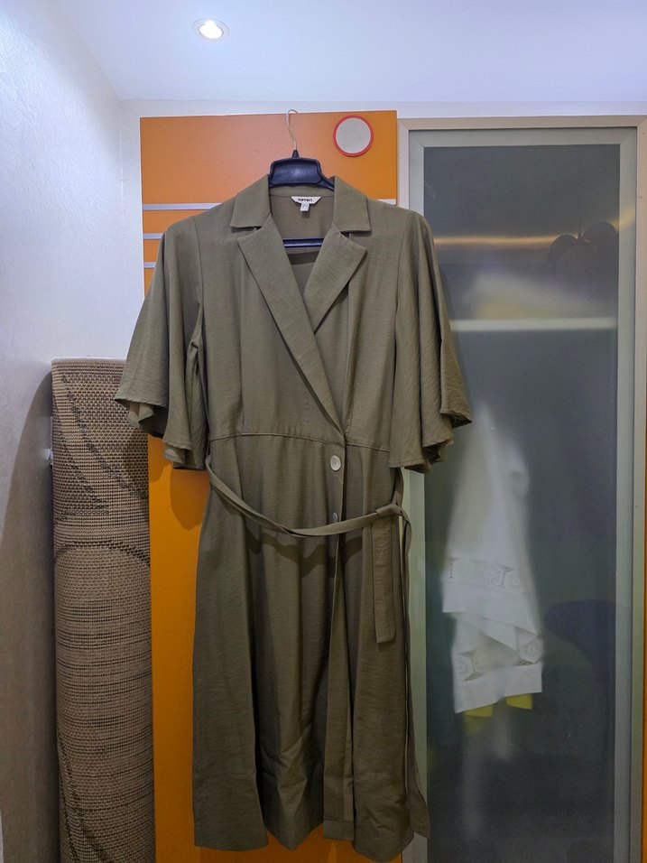 haki midi elbise - Görsel 2