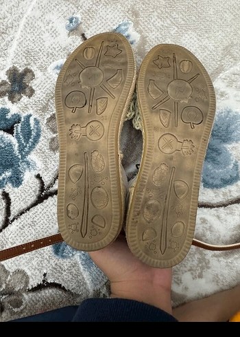 Bej Nakışlı Örgü Bohem Kadın Sandalet - Görsel 3