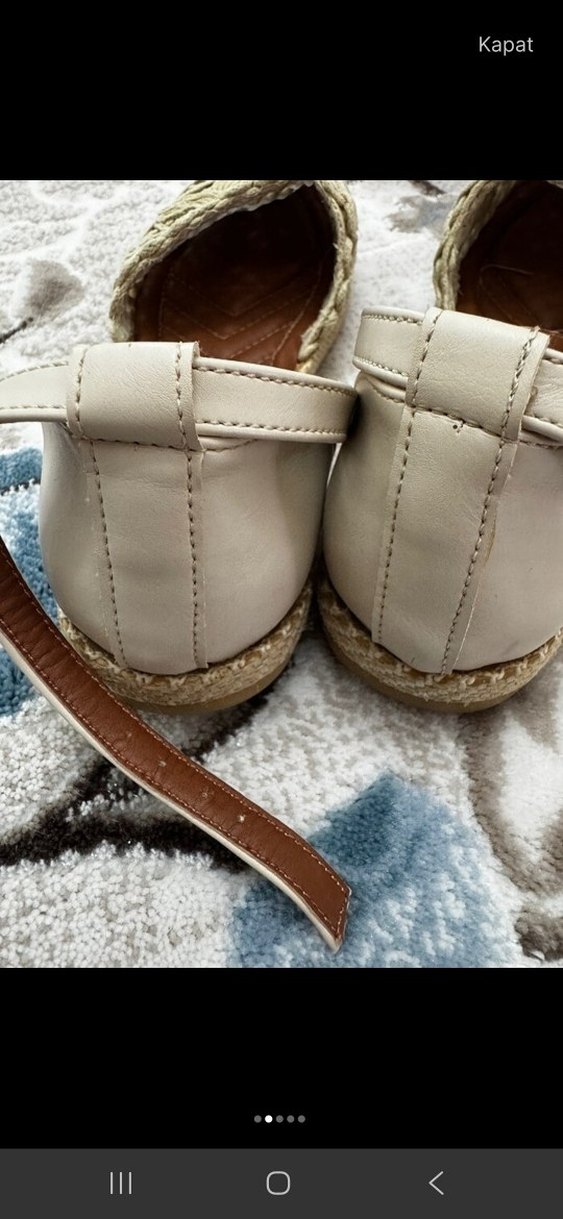 Bej Nakışlı Örgü Bohem Kadın Sandalet - Görsel 2