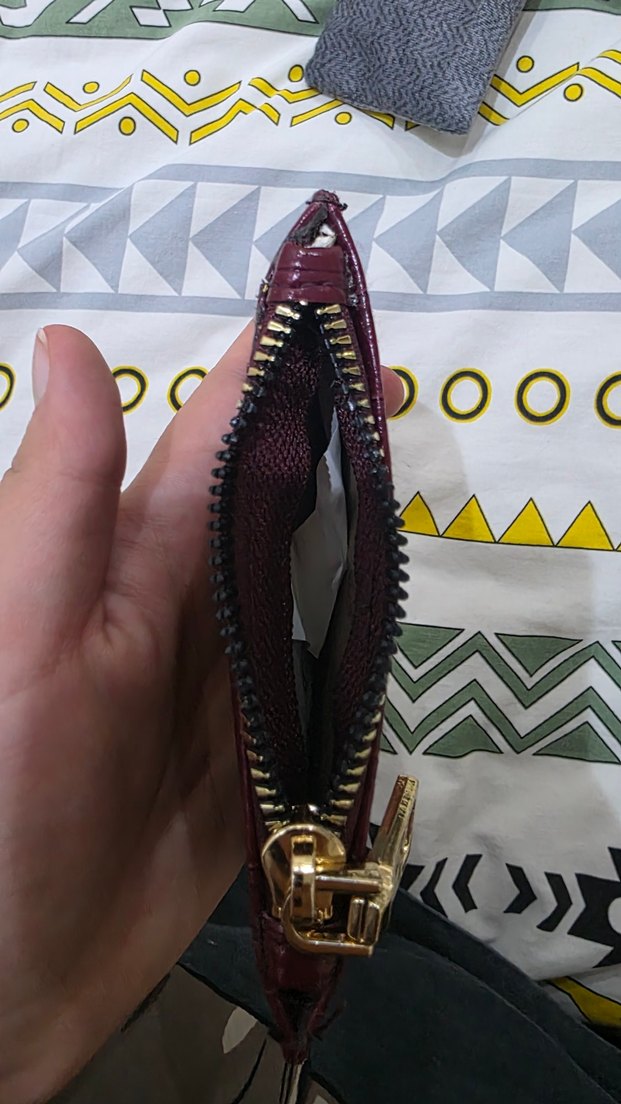 Aker Bordo Yılan Derisi Desenli Kadın Deri Cüzdan - Görsel 3