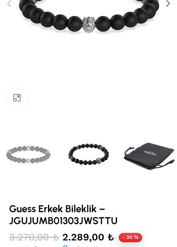 Guess Siyah Gotik Erkek Bileklik - Görsel 5