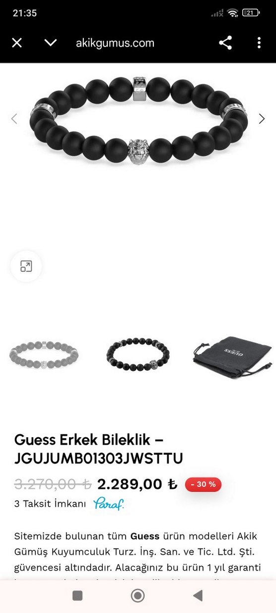 Guess Siyah Gotik Erkek Bileklik - Görsel 5