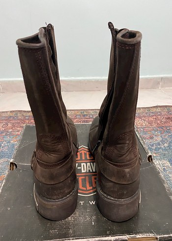 Kahverengi Deri Tokalı Biker erkek Bot - Görsel 3