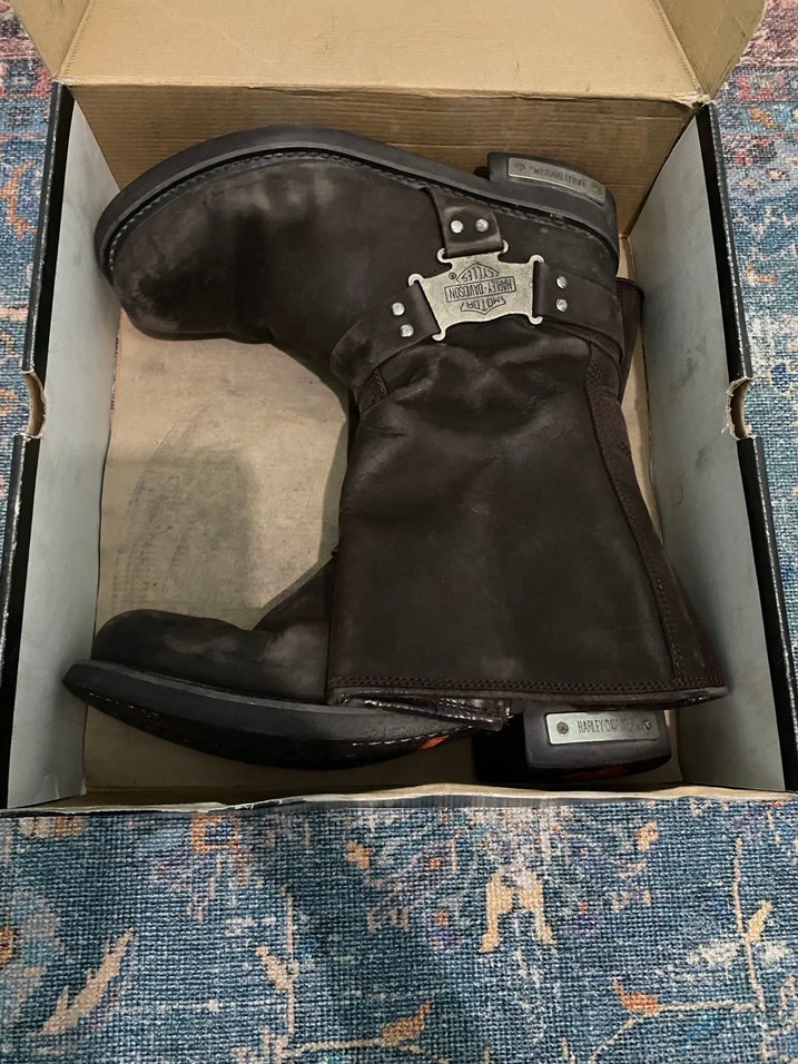 Kahverengi Deri Tokalı Biker erkek Bot - Görsel 2