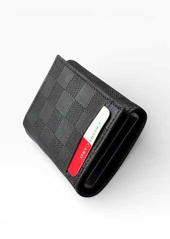 Siyah Kareli Erkek Cüzdan - Görsel 2