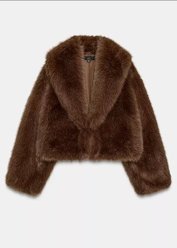 Zara viral kısa kürk kaban - Görsel 6