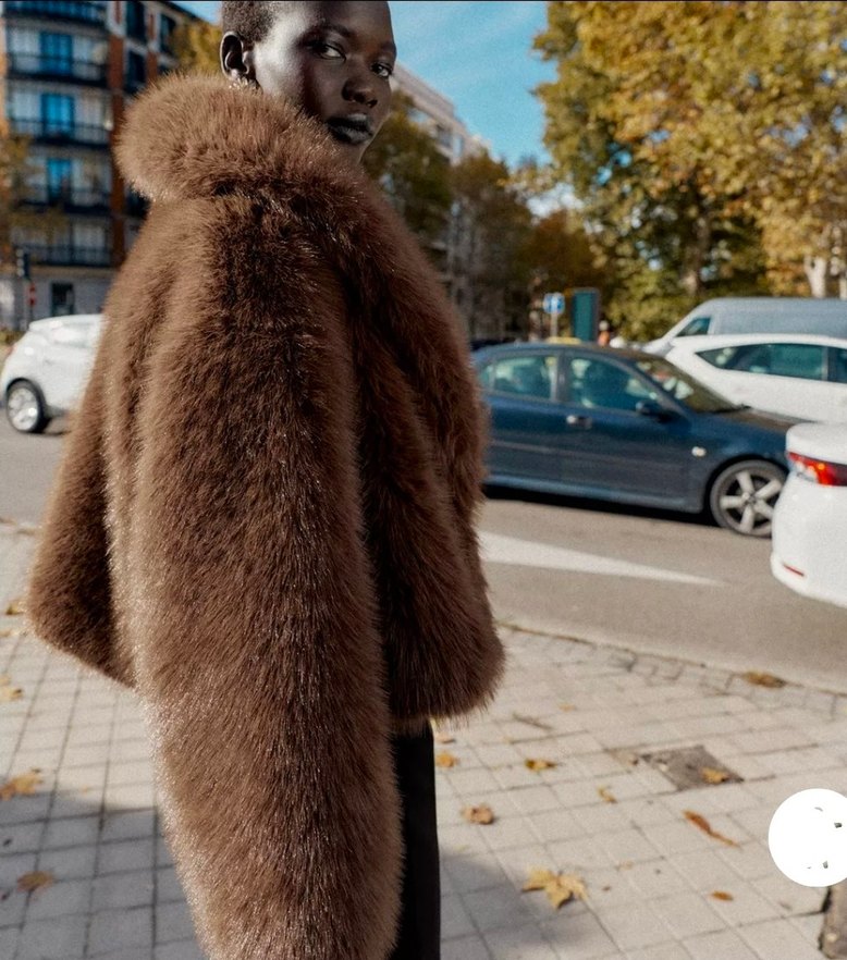 Zara viral kısa kürk kaban - Görsel 3