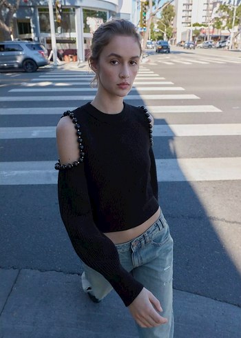 Zara pencere detaylı kazak - Görsel 3