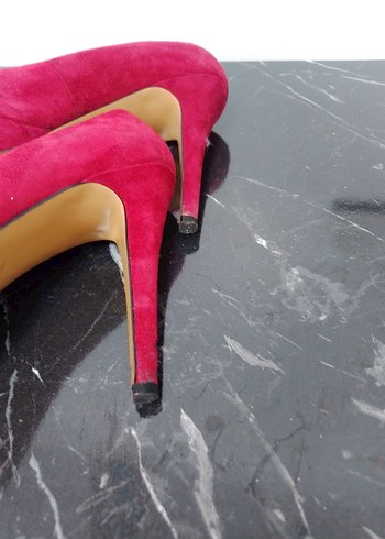 Pembe Süet Platform Topuklu Kadın Stiletto - Görsel 7