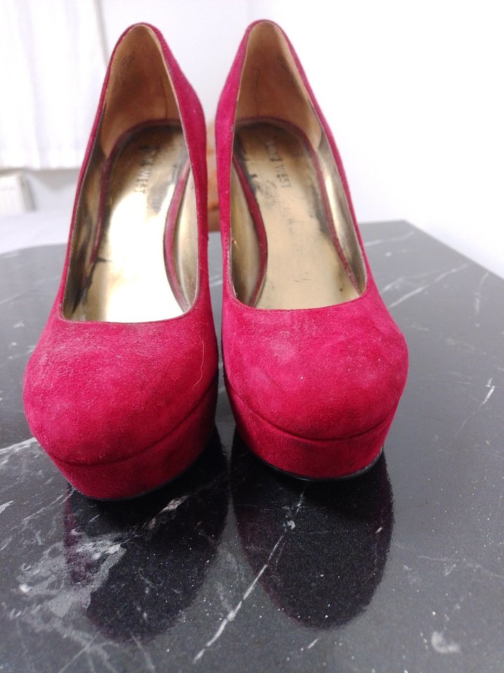 Pembe Süet Platform Topuklu Kadın Stiletto - Görsel 2