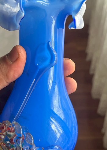 Pastel Mavi Dekoratif murano Vazo - Görsel 6