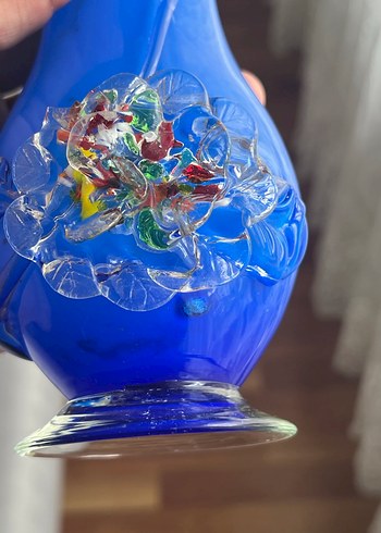 Pastel Mavi Dekoratif murano Vazo - Görsel 4