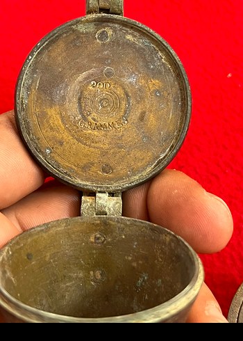 Orjınal yazılı damgalı bronz eczacı ölçeği - Görsel 3