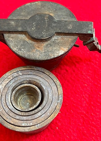 Orjınal yazılı damgalı bronz eczacı ölçeği - Görsel 2