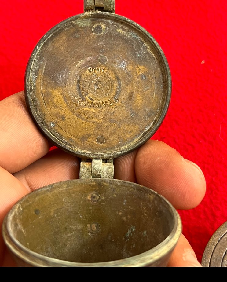 Orjınal yazılı damgalı bronz eczacı ölçeği - Görsel 3