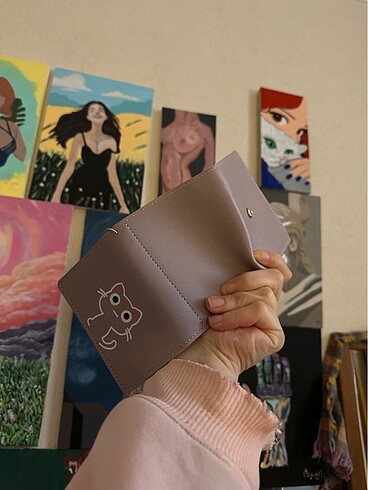 Kedili mor cüzdan - Görsel 4