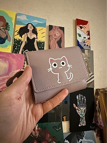 Kedili mor cüzdan - Görsel 2